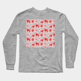 Cypriot bird geometric fish - timeless abstraction Long Sleeve T-Shirt